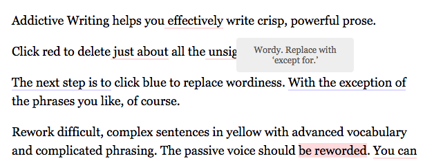 Addictive Writing proofreading app