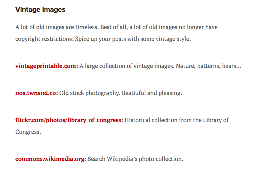 List of blog photo websites