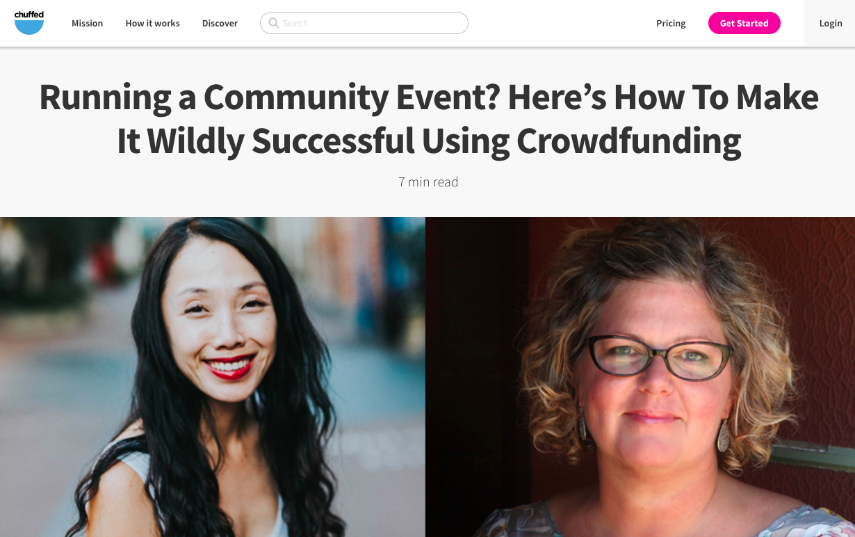 Chuffed.org community event article